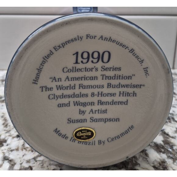 1990 Budweiser Holiday Stein “An American Tradition" World Famous Clydesdales - Picture 4 of 6